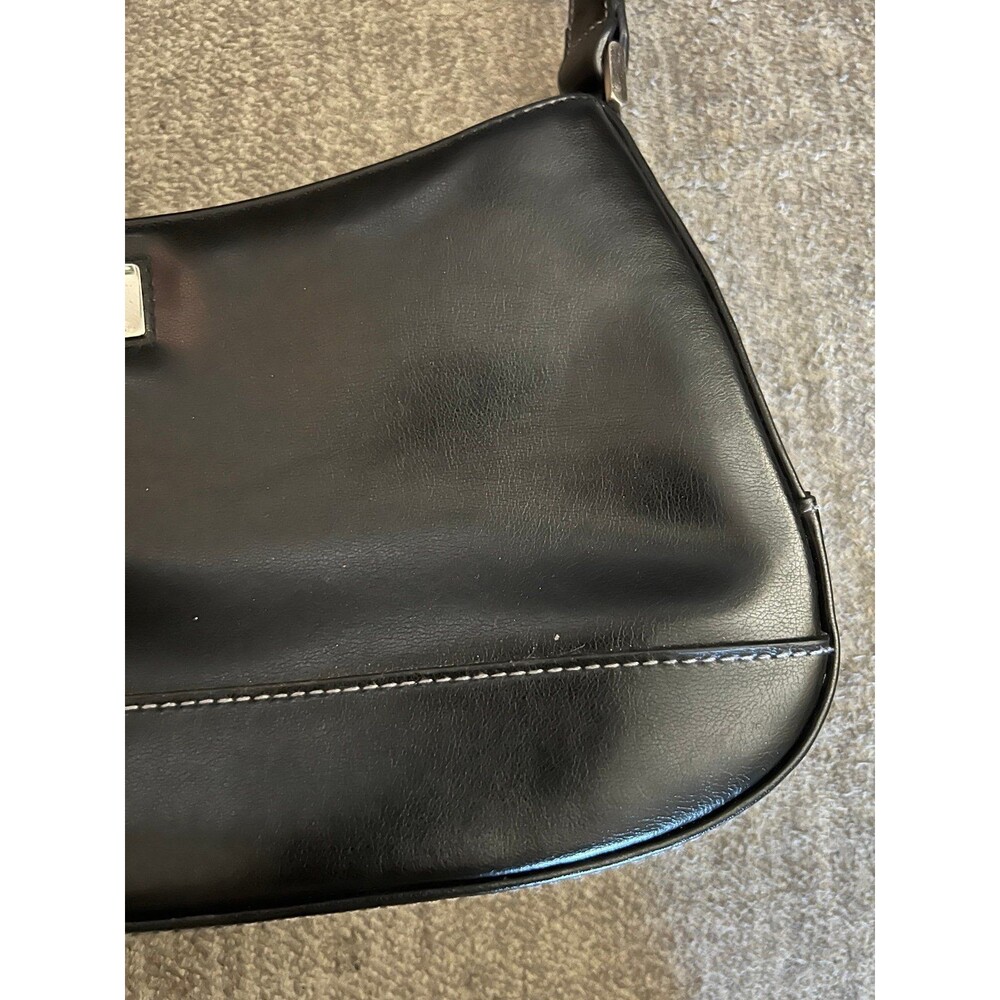 Vintage Liz Claiborne Black Baguette Shoulder Bag Y2K Minimalist Purse - Picture 5 of 12